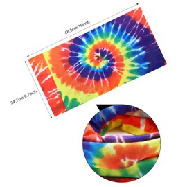 Hicarer Hippie Costume Set Include Sunglasses, Headband, Peace Sign Necklace and Earring (Rainbow Colorful Style)