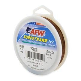 American Fishing Wire Surfstrand Bare 1x7 Stainless Steel Leader Wire, Camo Brown, 600-Feet/20-Pound