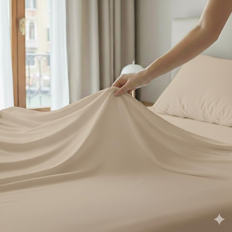 Venice Home 100% Cotton Flat Top Sheet Only - T-Shirt