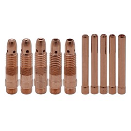 10Pcs Assorted Collet Body 10N30 10N31 10N32 10N28 406488 (0.040"-1/16"-3/32"-1/8"-5/32") & Collet 10N22 10N23 10N24 10N25 54N20 for TIG Welding Torch 17, 18 and 26