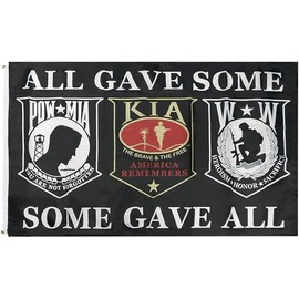 Generic Flakita's Novelties 3x5 Pow Mia Kia WW All Gave Some Some Gave Black 3'x5' Polyester Flag Banner with grommets