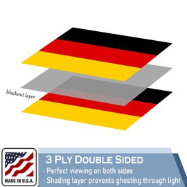 KEYCA Germany German 3x5 FT 100% Made in The USA-Heavy Duty Vibrant Colors Double Sided German National Flag with 2 Brass Grommets for Home/Company/Indoor Outdoor Decoration