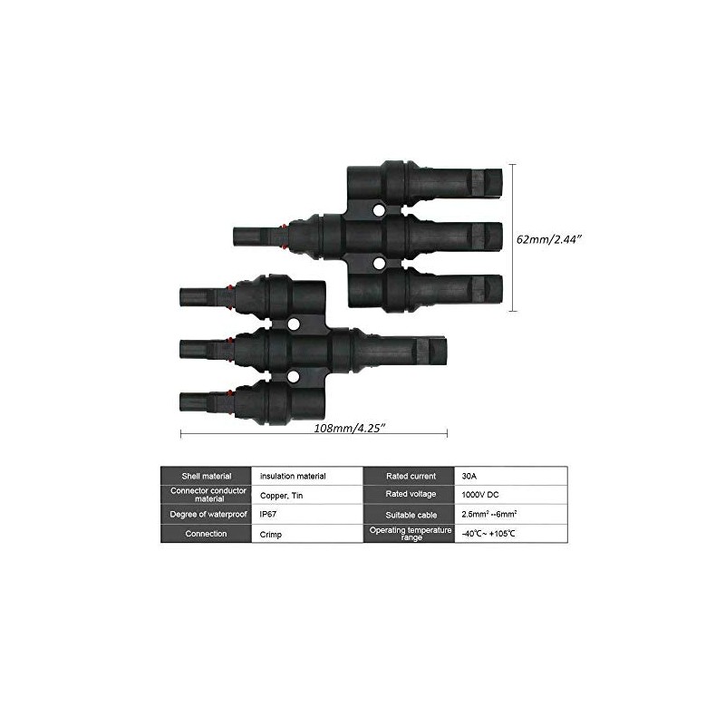 A pair of Triple Branch 1 to 3 way Solar