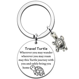 SDOFY Travel Turtle Keyring Travel Keychain Keyring Good Luck Gifts for Women Travel Gifts for Men Women Family Friends Graduation Gifts