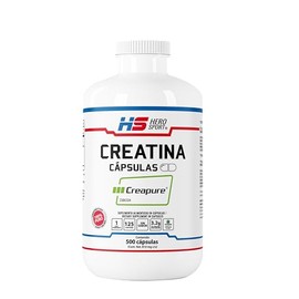 HEROSPORTS | Creatina Monohidratada 500 Cápsulas 100% Creapure®, 100% Pura. Solo 1 Ingrediente Creatina Alemana Creapure®. Vegana, Sin Azúcar, 125 porciones, 3.2g por porción, Pure. Proven. Perfect.