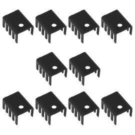 EMSea 10pcs TO220 Aluminum Alloy Transistor Heat Sink Installation Kit 19x14x10mm Aperture 3mm Suitable for Voltage Regulator Transistors, Black