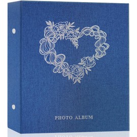 Miaikoe Photo Album 6x4 Slip in, Linen 1000 Pockets Photo Albums Holds 1000 Horizontal and Vertical 10x15cm Photos for Family Wedding Anniversary (Blue)