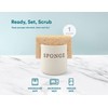 Kook Ceramic Sponge Holder, Speckled Stoneware Caddy, Countertop Soap and