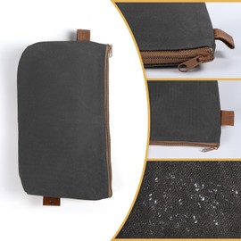 Tool Bag, 3 Size Canvas Zipper Bag, Tool Bag Organiser, Heavy Duty Waxed Canvas Bag with Small Zipper, Utility Organiser Bag, Storage Bags (Grey), gray