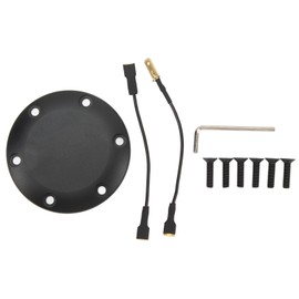 6 Holes Steering Wheel Horn Cover Aluminum Black Easy Installation Universal Fit for Most Cars