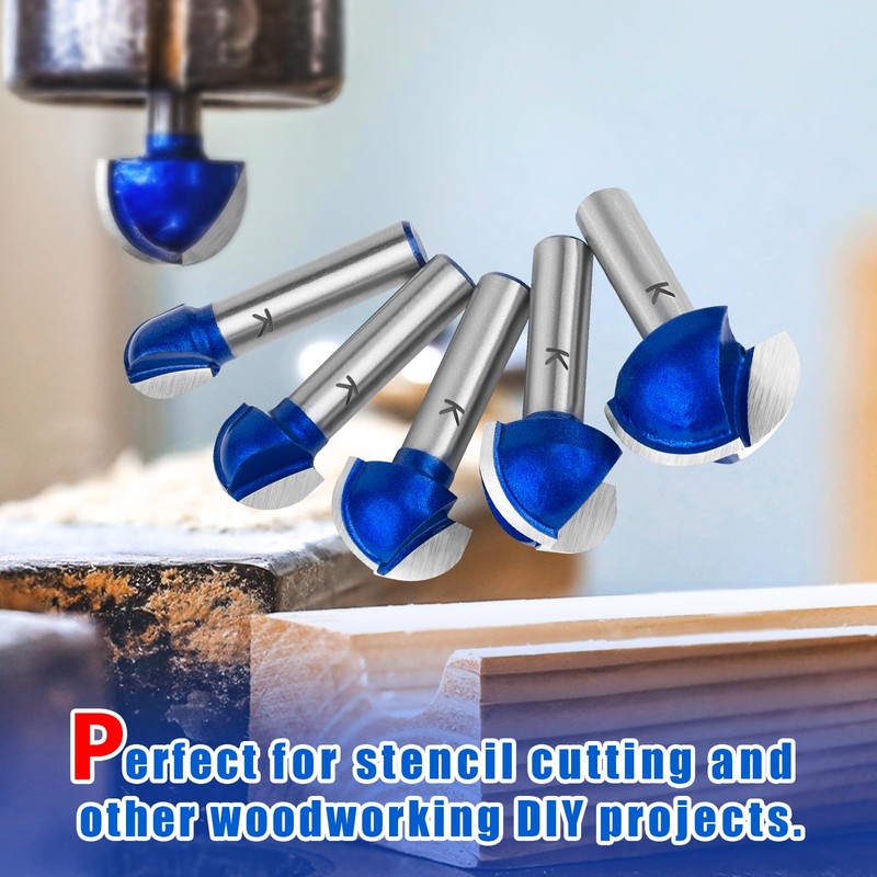 ASNOMY Pack of 5 Carbide Hollow Chamfer Cutter 8 mm