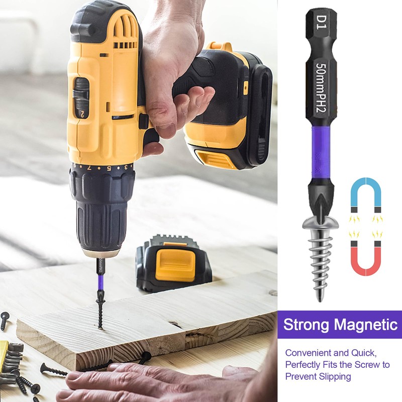 Phillips Driver Bit Set, High Hardness Rustproof Tungsten Steel Magnetic