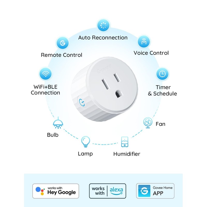 Govee Smart Plug, WiFi Plugs Work with Alexa & Google