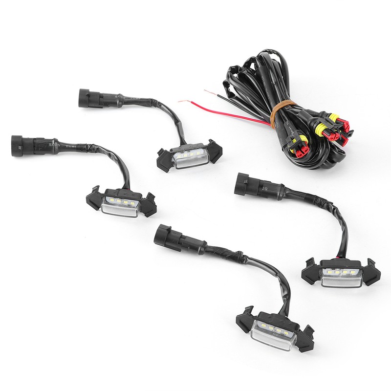 4pcs 12V Car LED Grille Light High Brightness Accessory Fit