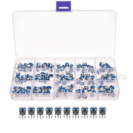 PENGLIN 150pcs Variable Resistors 100-1M ohm 15 Types 6mm Potentiometer Semi-Fixed Resistor Semi-Fixed Volume Set Adjustable 100Ω to 1MΩ(150)
