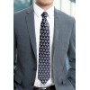 Square & Compass Masonic Neck Tie - [Black & Silver]