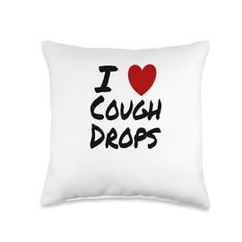 I Heart (Love) Cough Drops Lozenges Relief Sick Menthol Throw Pillow