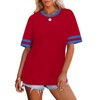 WIHOLL Short Sleeve Shirts for Women Oversized Tops Crew Neck