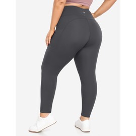Heathyoga X-6XL Plus Size Leggings for Women with Pockets Tummy Control Plus Size Yoga Pants High Waist Workout Clothes Gray 6XL