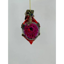 Raz Imports 5" Vintage Tinsel Glass Reflector Christmas Ornament (3)