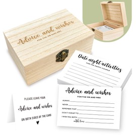 STOFINITY Advice and Wishes for The Mr and Mrs - Wedding Advice Cards for Bridal Shower Games, Advice for The Groom and Bride Box, Wishes for Bride Wedding Shower Decoration, Date Night Wish Card
