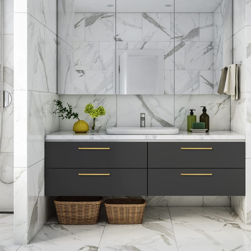 Ravinte 10 Pack Gold Cabinet Pulls 12-3/5 Inch Brushed Brass