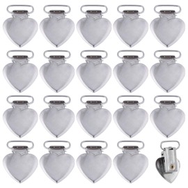 CHGCRAFT 20 Pcs Duty Rug Hanging Clips Iron Heart Clips Metal Wall Clip Rug Grippers Heavy Duty Clips for Tapestry Towel Shawl, Silver, 1.59×1.14 inch