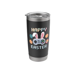 Easter Gamer Pixel Art Bunny Video Game Controller Eggs Stainless Steel Insulated Tumbler