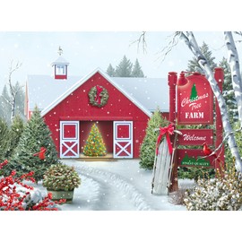 Bits and Pieces - 1000 Piece Jigsaw Puzzle for Adults - Christmas Tree Farm - 1000 pc Winter Holiday Snow Jigsaw by Artist Alan Giana