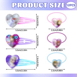 Girls' Hair Clips, Set of 12 Hair Accessories, Hair Clips with Elastic Hair Ring, Cartoon Mouse, Birthday Decoration, Children's Hair Bows, Hair Pins, Gifts, Hair Clip Accessories for the Girls