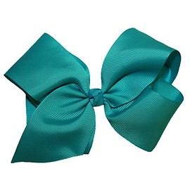 WD2U Girls 6" Large Grosgrain Knotted Boutique Hair Bow Alligator Clip (Jade)