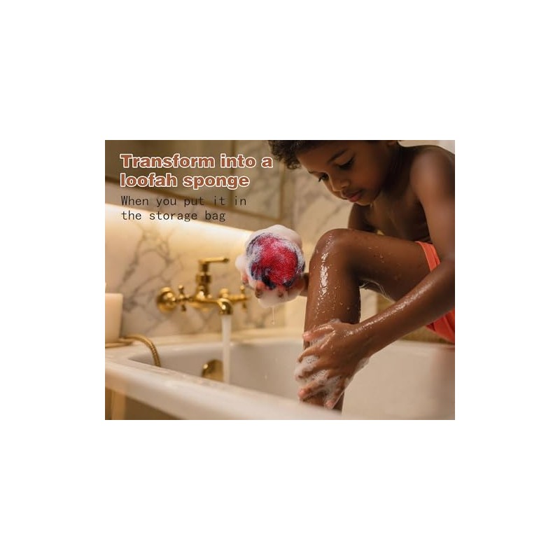Esponjas Baño Exfoliantes Red Africana Paquete Uso Diario Azul Marino