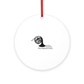 CafePress The Classical Horns Round 4" MDF Holiday Ornament