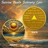 ACGZQY Sunrise Beach Sobriety Coin, Artsy Landscape AA Coin and