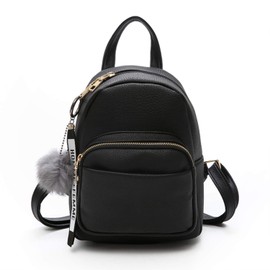 Surchar Women's Backpack, Stylish, Adult, Cute, Mini Backpack, Simple, Mini Bag, Fashion, 4 Colors, Black