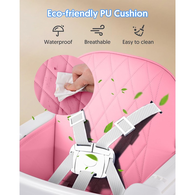 3-in-1 Baby High Chair, Adjustable Convertible Infant Baby Feeding Chair