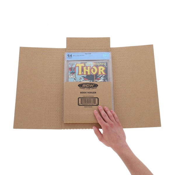 BCW 5ct Wrap Mailer Comic Shipping Boxes | Holds 15 Comics, 3 CGC Graded Comics, 8 Magazines | Comic Book Mailers, Perfect Fit Mailing Boxes for Shipping Comics, Books, Magazines, Literature Mailers