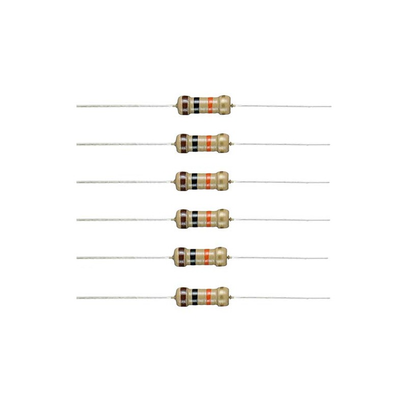 BOJACK 10K Ohm Resistors 1/2 W ±5% Carbon Film Single