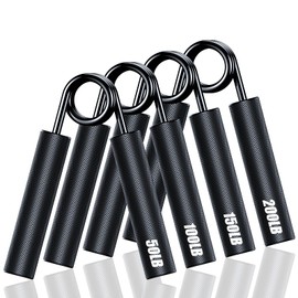 ZEAGUS Grip Strength Trainer 4Pack,50LB-200LB Metal Hand Grip Strengthener,Non-Slip Heavy-Duty Forearm Exerciser,Hand Gripper for Muscle Building and Hand Rehabilitation Exercising