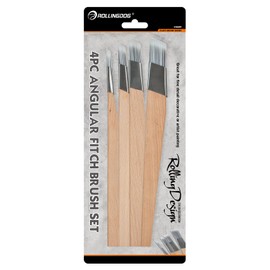ROLLINGDOG 4PC Cutting In Brush Set Angular Fitch - For Detail Work Cutting In 6mm, 12mm, 18mm, 25mm