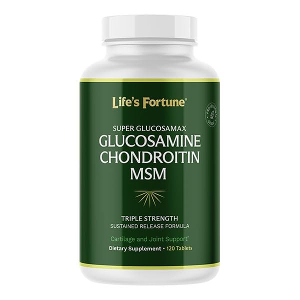 Life's Fortune Super Glucosamax, Glucosamine Chondroitin MSM Supplement, Ultimate Joint Support Supplement for Strength, Comfort & Flexibility - 120 Tablets