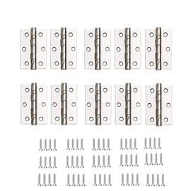 FLZONE Door Hinge,10 Pieces Stainless Steel Hinges Folding Butt Hinges with 60 Pcs Stainless Steel Screws for Home Furniture Hardware 2Inch