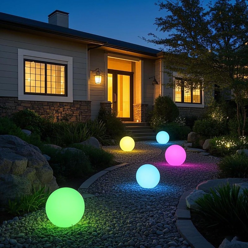 Mr.Go 14-inch LED Ball Light, Cordless Rechargeable Globe Lamp w/Remote,