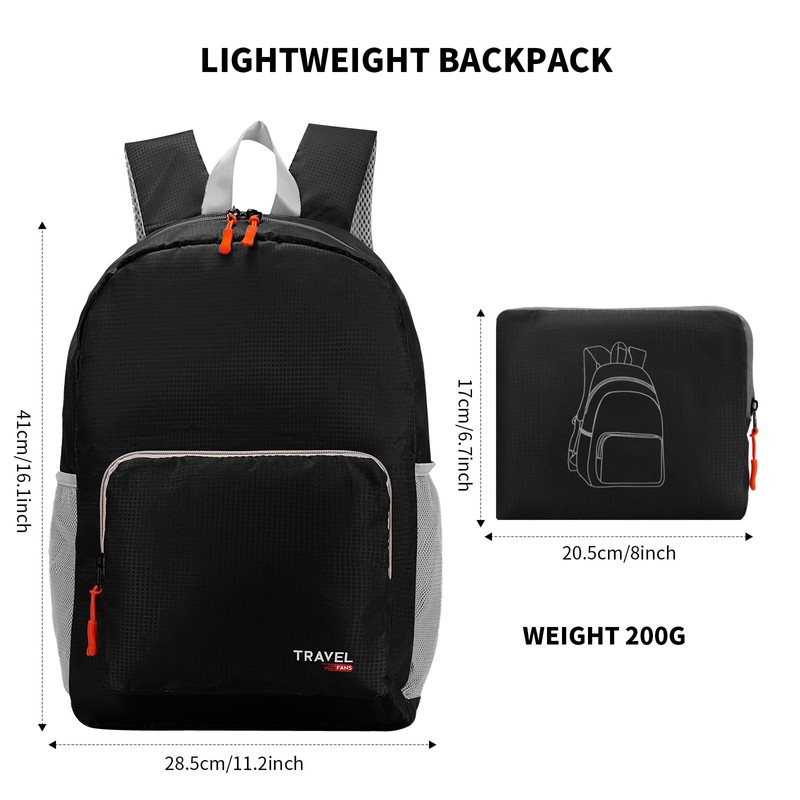 20-35L Lightweight Foldable Backpack, Student Backpack, Small Rucksack Water Resistant