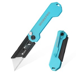 WORKPRO EDC Folding Utility Knife, Mini Box Cutter with Quick Open Axis Lock, Quick Change Blade Razor Knife, Foldable Small Pocket Knife with Belt Clip