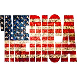 CafePress Vintage Grunge Merica U.S. Flag Banner Vinyl Banner, 44"x30" Hanging Sign, Indoor/Outdoor