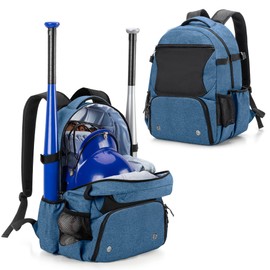 DSLEAF Baseball Backpack with Separate Shoe Space, Softball Bat Bag Holds Up to 4 Bats, Hence Hook and Multi Pockets for Essentials