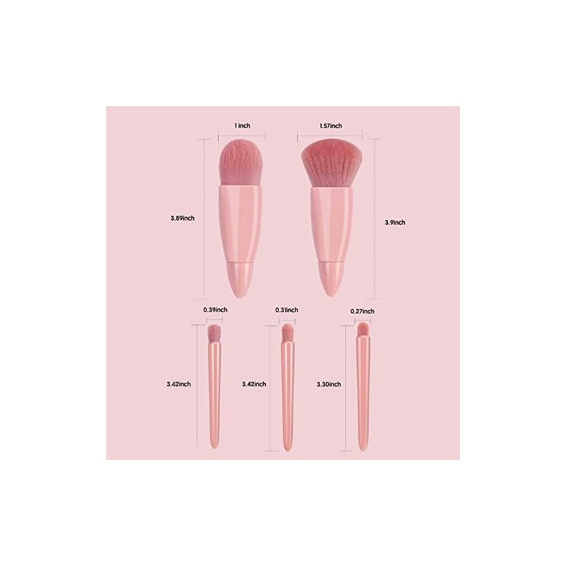 Juego De Brochas De Maquillaje De Tamaño De Viaje 5