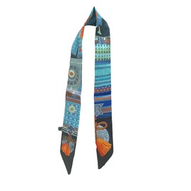 Scarf Head Hair Ribbon Bag scarf Handbag Handle wrap Tie Bundle Scarf Neckerchief for women (Black, One size)