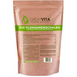 GreatVita Bio Flohsamenschalen, 99% rein, 500g indische Flohsamenschalen ballaststoffreich